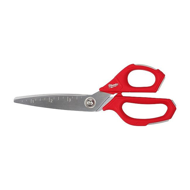 Milwaukee Tool Scissors,Chrome Plated,9 1/4 in L,Red 48-22-4046