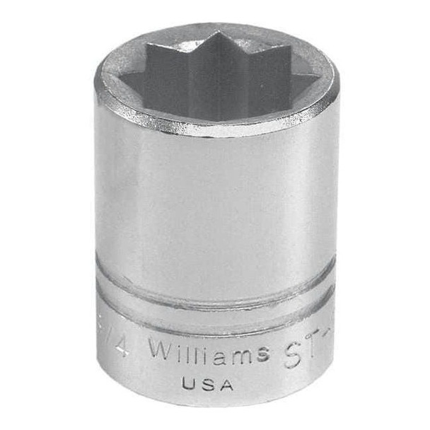 Williams 1/2" Drive, 3/8" SAE Socket, 8 Points, Standard 1/2"D,8Pt,3/8 JHWST-812