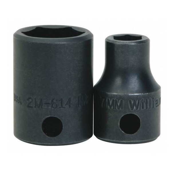 Williams 3/8" Drive Impact Socket Black Industrial, 3/8" D,6Pt,15mm JHW2M-615