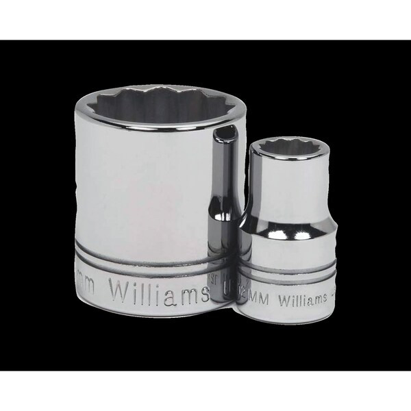 1/2" Drive, 15mm Metric Socket, 12 Points, Standard 1/2" D,12Pt,15mm