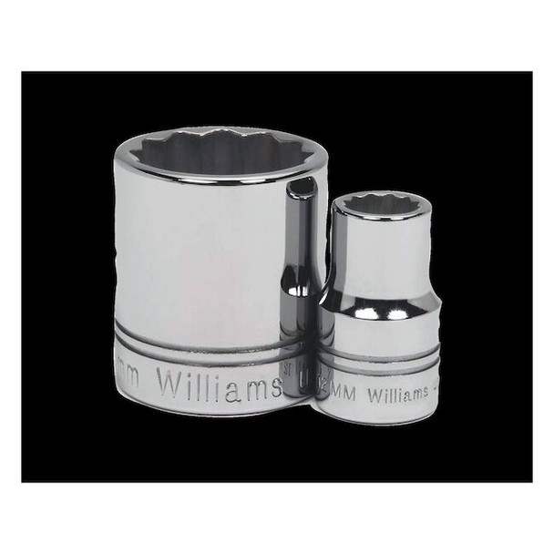 1/2" Drive, 19mm Metric Socket, 12 Points, Standard 1/2" D,12Pt,19mm