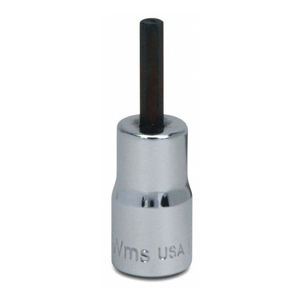 1/4" Dr, 1/4" Size, SAE Hex Bit Socket, 6 Pts, Overall Length: 1-1/2"