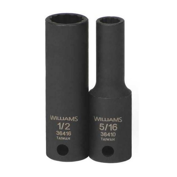 3/8" Drive Impact Socket Black Industrial, Deep 3/8" D 15/16",12Pt