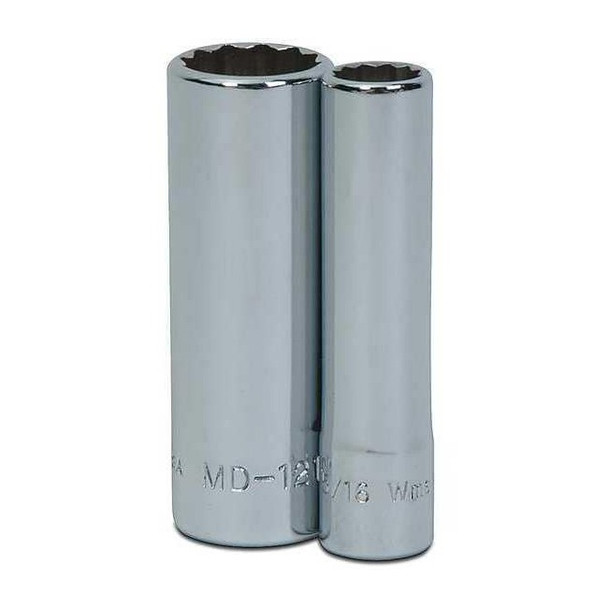 1/4" Drive, 7/16" SAE Socket, 12 Points, Deep 1/4" D,12Pt,7/16