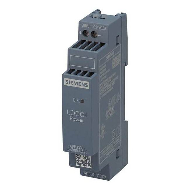 Stabilized Power Supply, 100/240V AC, 24V DC, 14.4 W, 0.6 A, DIN Rail