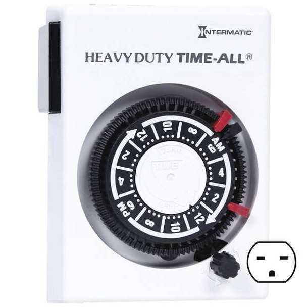 Intermatic Timer, Mechanical, 240V, 15A, Plug In HB112