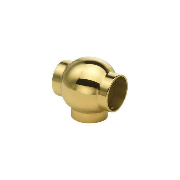 Lavi Industries Ball Tee for 1.5"" Tubing Polished Brass
