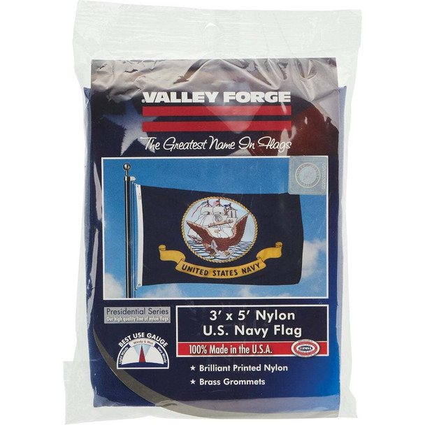 Valley Forge 3 Ft. x 5 Ft. Nylon Navy Military Flag BTUSNV3