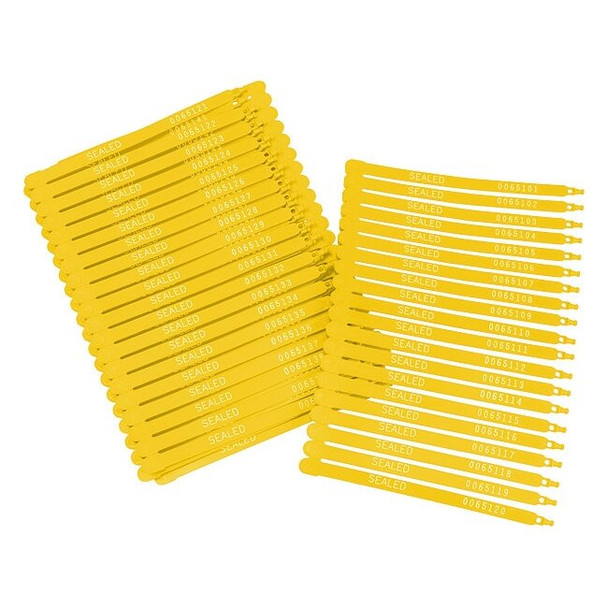 Brady Strap Seals,Yellow,Unfinished,PK100 95196