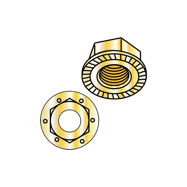 Lock Nut, 3/4"-10, Steel, Grade 8, Yellow Zinc, 0.46 in Ht, 100 PK