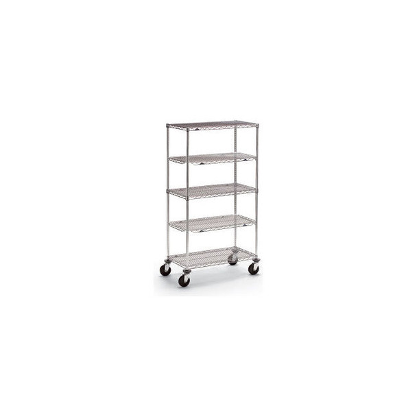 Metro qwikSLOT Wire Shelf Truck w/3 Shelves 800 lb. Capacity 48""L x 18""W x 68"