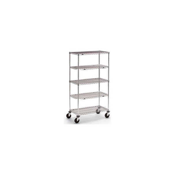 Metro qwikSLOT Wire Shelf Truck w/3 Shelves 800 lb. Capacity 48""L x 24""W x 68"
