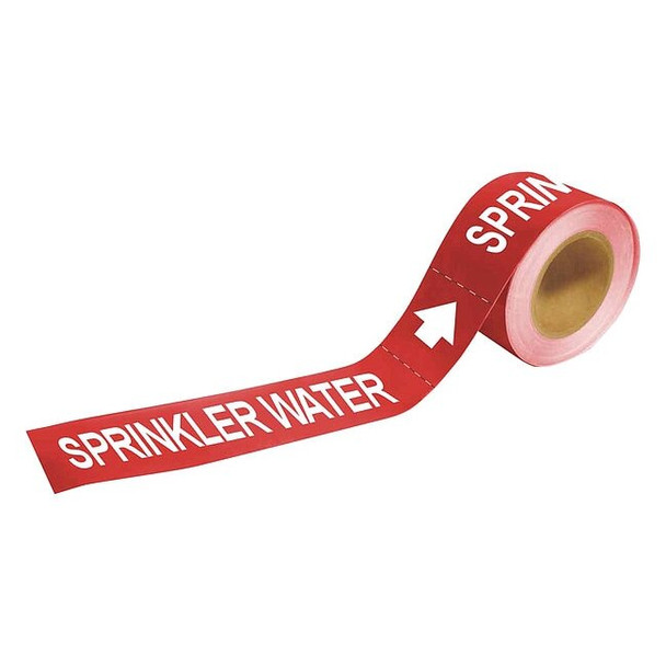 Brady Pipe Marker,Sprinkler Water,2 In.H 73928