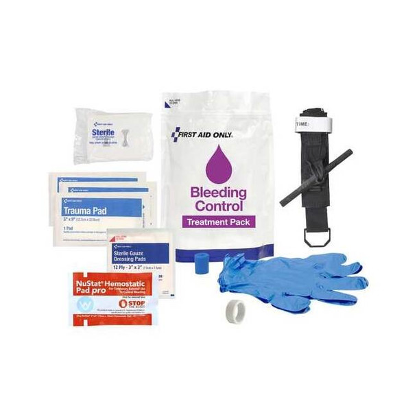Bleeding Control Kit, Plastic Bag, 12 Components, 1 People Served