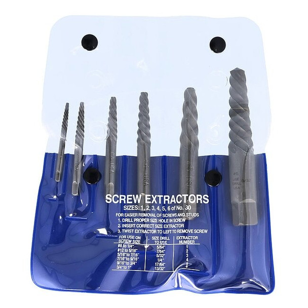 Cleveland Screw Extractor Set,Carbon Steel C00907