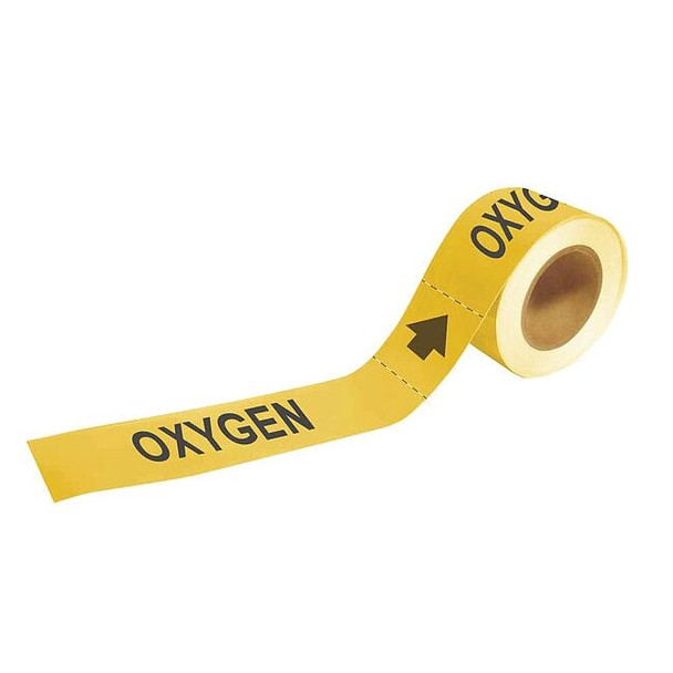 Brady Pipe Marker,Oxygen,1 in H,8 in W 20454
