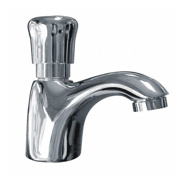 Metering Single Hole Mount, 1 Hole Low Arc Bathroom Faucet, Polished chrome