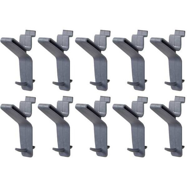 Flow Wall X-Hook,Hanging,15 lb.,Gray,Plastic,PK10 FSH-017-10