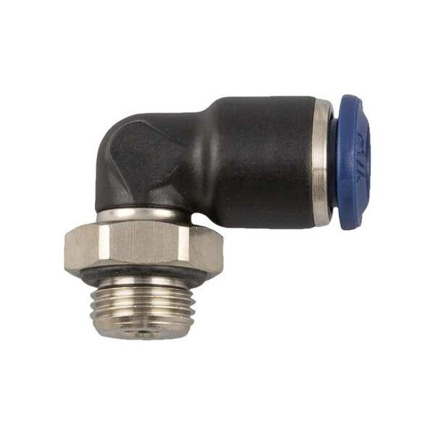 Aignep Usa Push to Connect Fitting, Nylon, Black 85110-05-06
