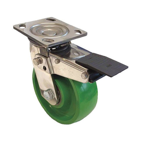 Manufacturer Varies Plate Caster,880 lb. Load,Green Wheel P21SX-U040K-14-TB