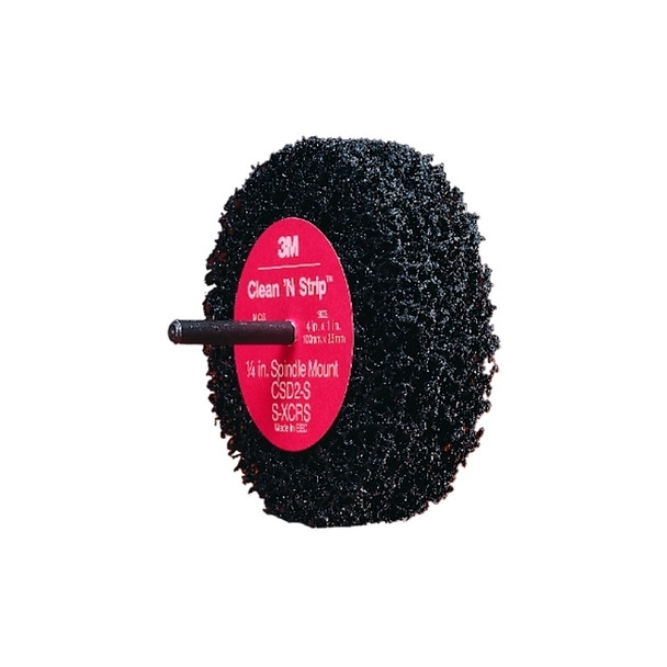 Clean and Strip Buffing Disc, 4 in x 1/4 in, Extra Coarse, Silicon Carbide, 8000 rpm, Black