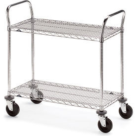 Metro Super Erecta Brite Wire Utility Cart w/2 Shelves 800 lb. Capacity 42""Lx18