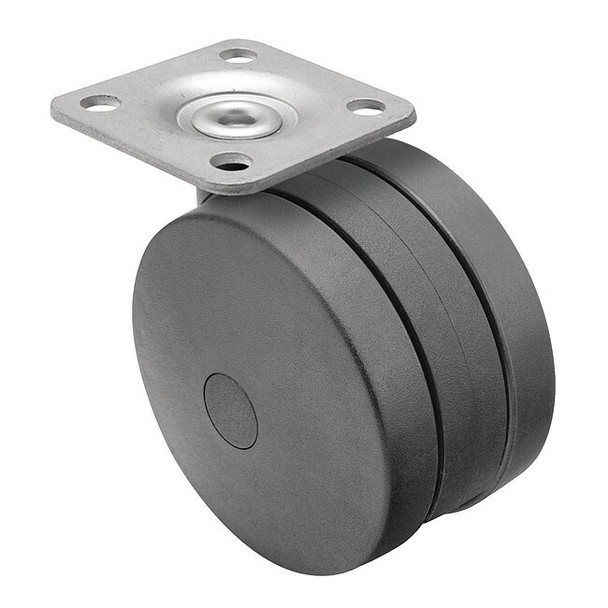 50mm Non-Marking Nylon Swivel Caster, No Brake, Loads Up To 75 lb
