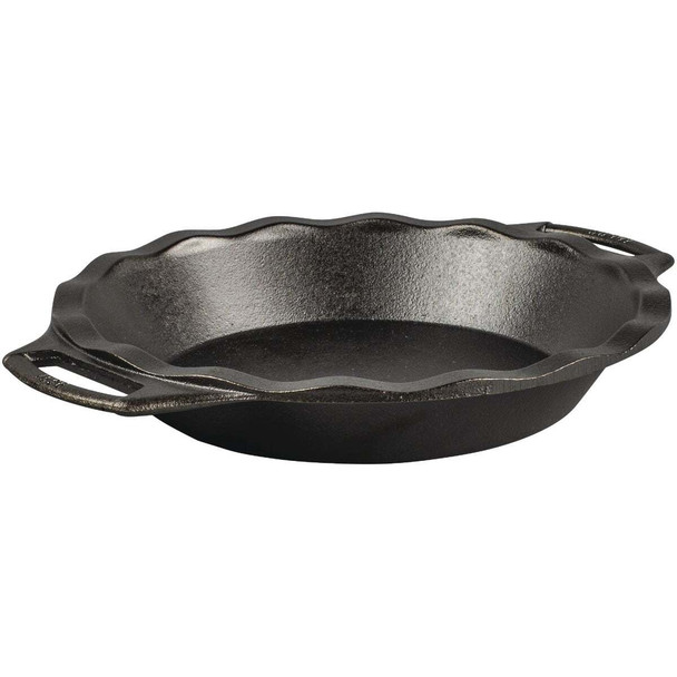 Lodge 9 In. Seasoned Cast Iron Pie Pan with Dual Handles BW9PIE