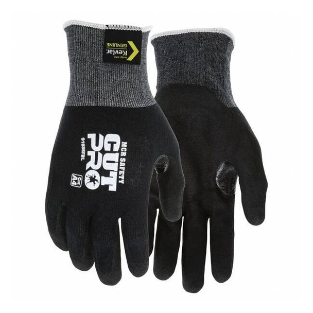 Coated Gloves, Nitrile, Sandy, Palm, 5 Abrasion Level, Black, XL (10) 1 PR