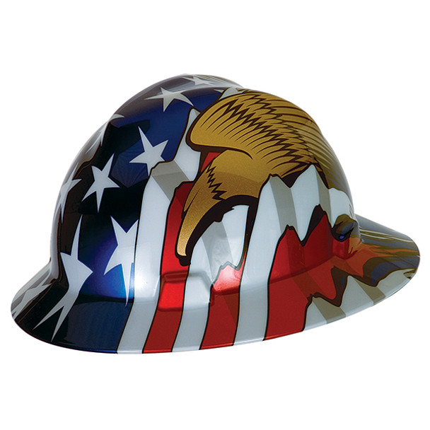 MSA V-Gard® Freedom Series™  Hat, American Flag w/ 2 Eagles, 1/Each