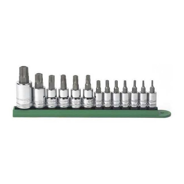 13 Piece 1/4", 3/8" & 1/2" Drive Tamper Proof Torx Bit Socket Set