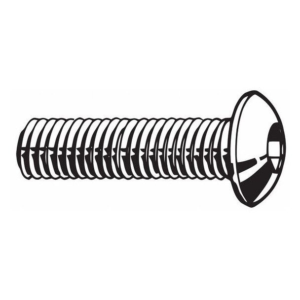 M8-1.25 Socket Head Cap Screw, Button, Zinc Plated Steel, 30 mm Length, 100 PK