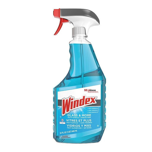 Windex Glass Cleaner, Trigger Spray Bottle, 32 oz, Unscented, 8 PK 322338