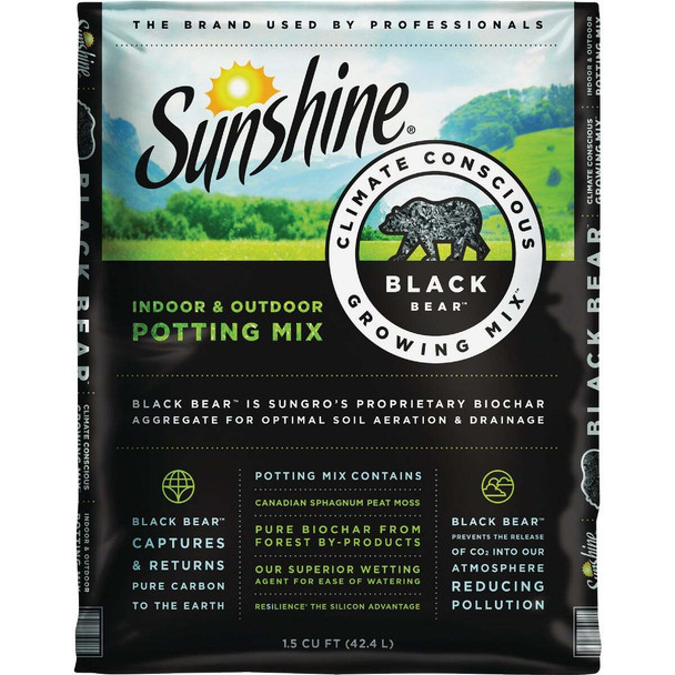 Sunshine Black Bear 1.5 Cu. Ft. Indoor & Outdoor Potting Mix 132115.CFL001.5P