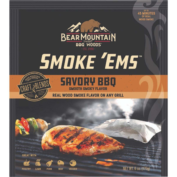 Bear Mountain BBQ Savory Smoke 'ems 6 Oz. Smoking Chips FP03