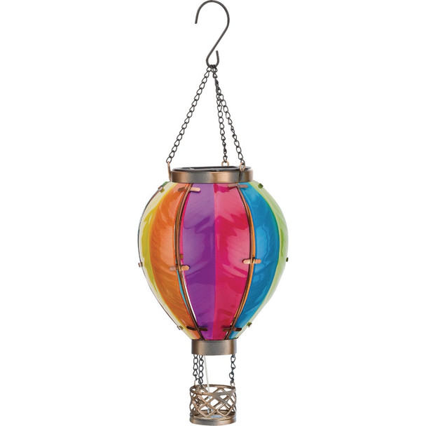 Regal Art & Gift Small Rainbow Hot Air Balloon Solar Lantern 12768