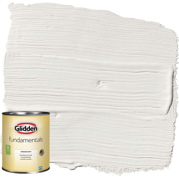 Glidden Fundamentals Grab-N-Go Eggshell Interior Paint, White, 1 Qt.