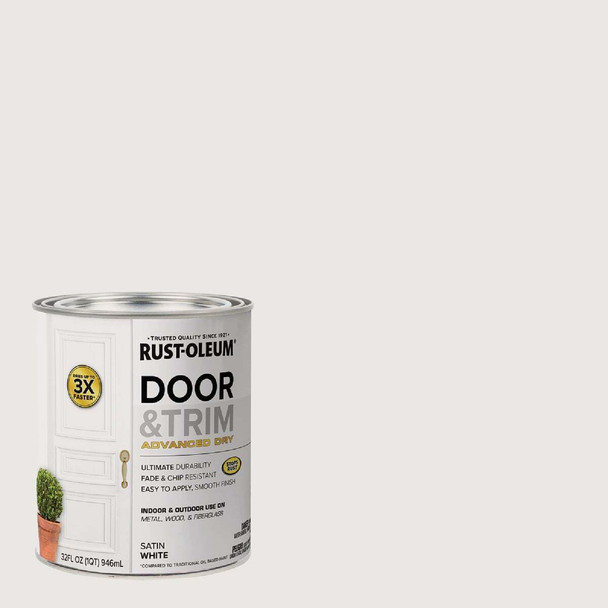 Rust-Oleum Stops Rust 1 Qt. Satin White Door and Trim Paint 369384