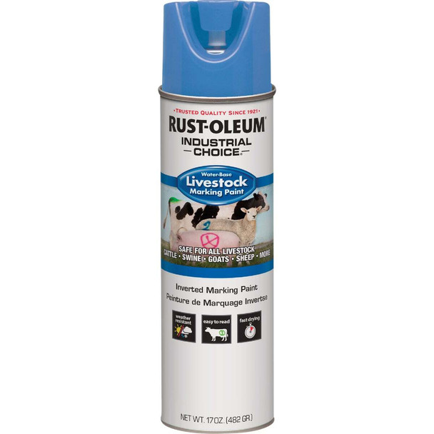 Rust-Oleum Industrial Choice 17 Oz. Fluorescent Blue Livestock Marking Paint