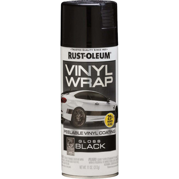 Rust-Oleum Automotive Vinyl Wrap Spray Paint, 11 Oz., Gloss Black 352724