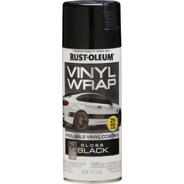 Rust-Oleum Automotive Vinyl Wrap Spray Paint, 11 Oz., Gloss Black 352724