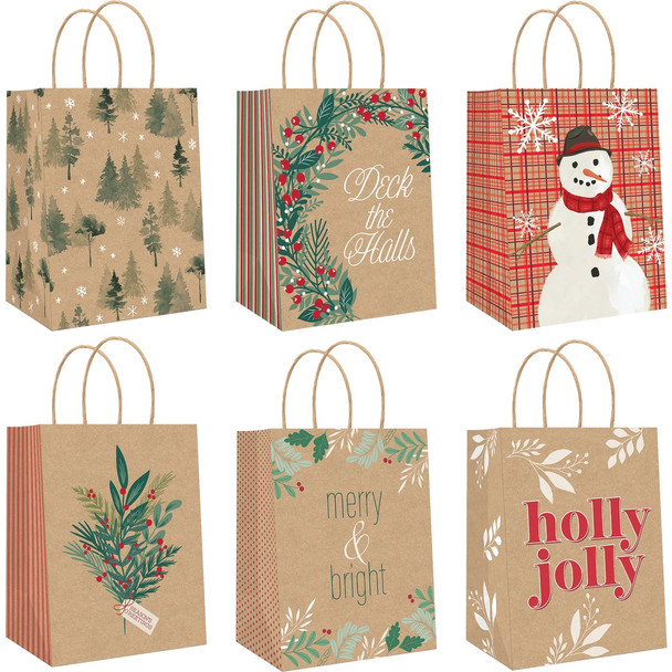 Paper Images Medium Kraft Paper Assorted Gift Bag CKGBA2-18 Pack of 72
