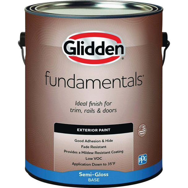 Glidden Fundamentals Exterior Paint Semi Gloss Midtone Base Gallon GLFEXT30B2/01