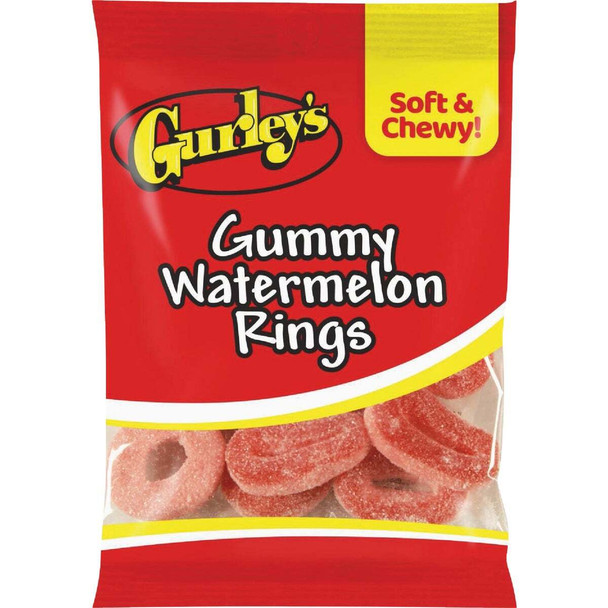 Gurley's 4.5 Oz. Gummy Watermelon Rings 743787 Pack of 12