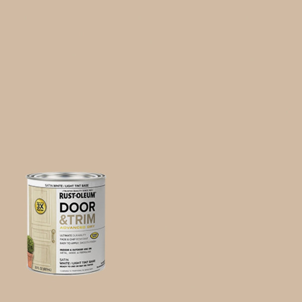 Rust-Oleum Stops Rust 1 Qt. Satin White/Light Tint Base Door and Trim Paint