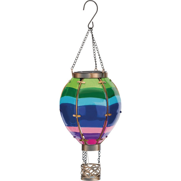 Regal Art & Gift Small Striped Hot Air Balloon Solar Lantern 12769