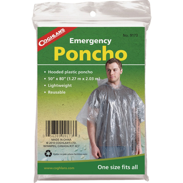 Coghlans 50 In. x 80 In. Emergency Rain Poncho 9173