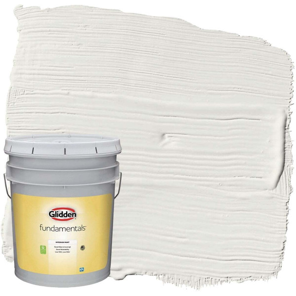 Glidden Fundamentals Grab-N-Go Semi-Gloss Interior Paint, White, 5 Gal.