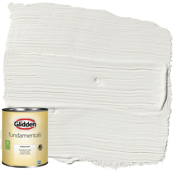 Glidden Fundamentals Grab-N-Go Semi-Gloss Interior Paint, White, 1 Qt.