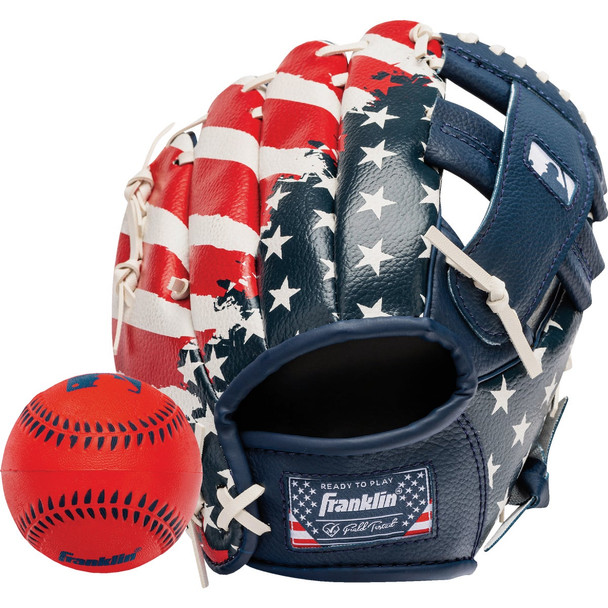 Franklin MLB RTP 9.5 In. T-Ball Right-Handed Thrower Glove with Ball 22900
